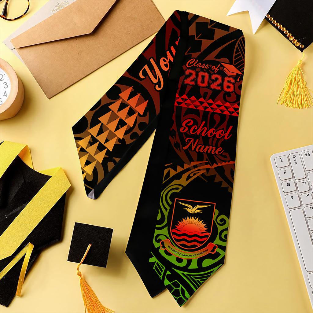 Kiribati Graduation Stole Custom Class 2026 Tribal Kakau Style