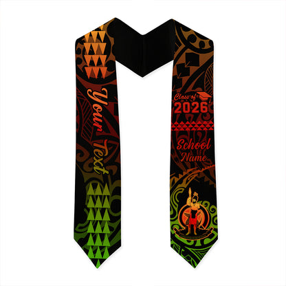 Vanuatu Graduation Stole Custom Class 2026 Tribal Kakau Style