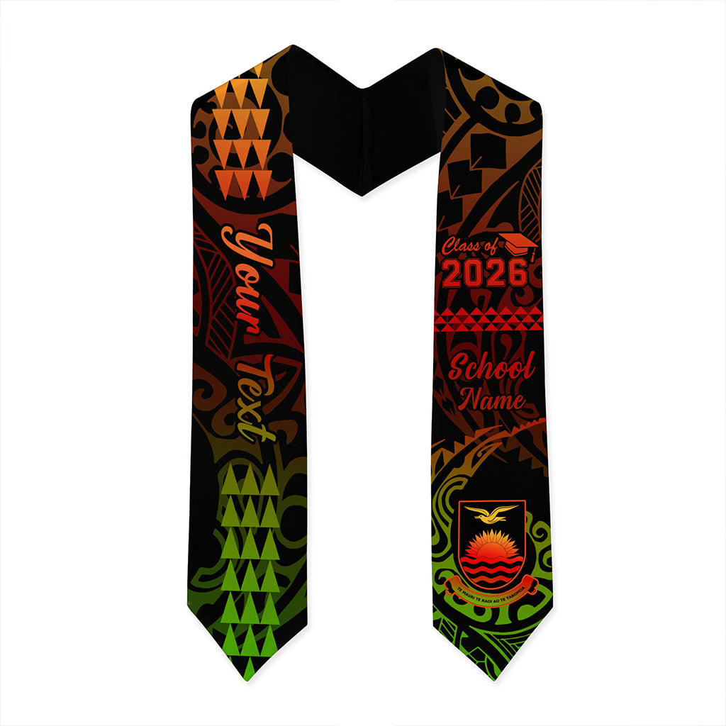 Kiribati Graduation Stole Custom Class 2026 Tribal Kakau Style