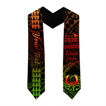 Pohnpei State Graduation Stole Custom Class 2026 Tribal Kakau Style