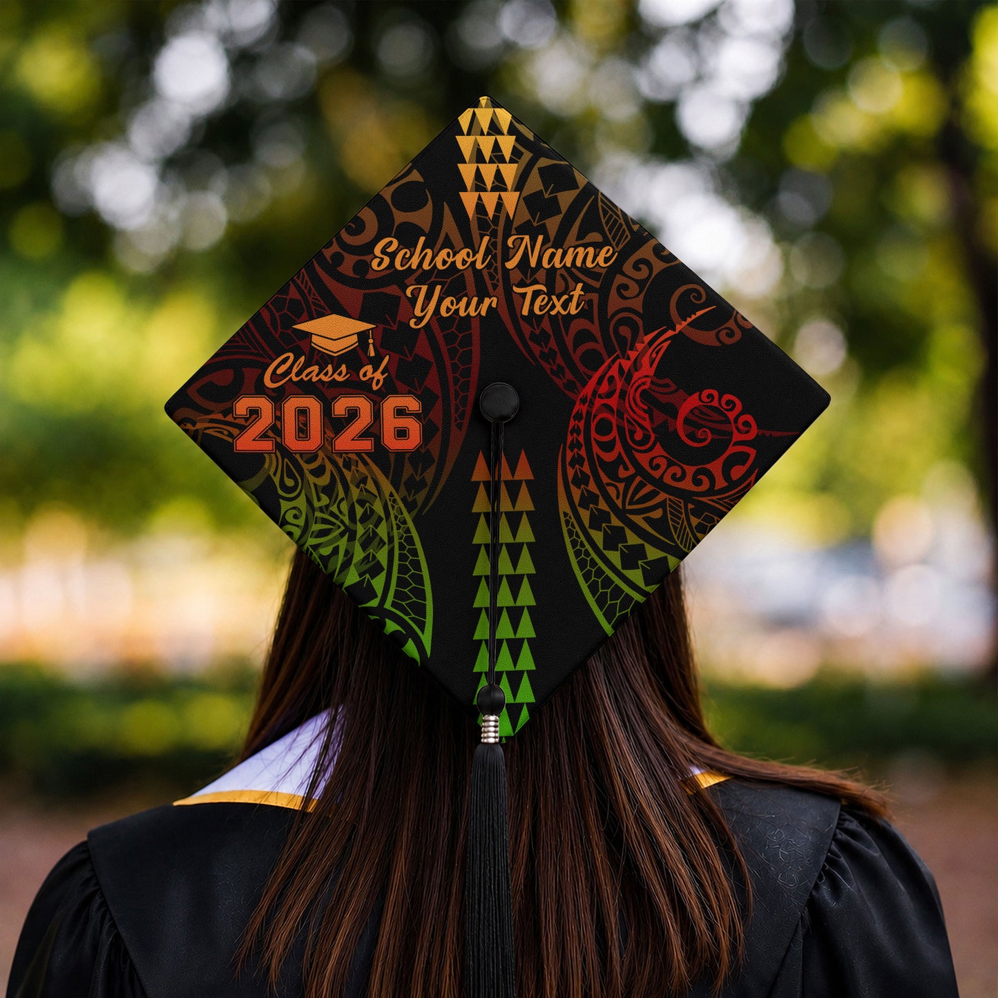Hawaii Graduation Cap Custom Class 2026 Of Kakau Style