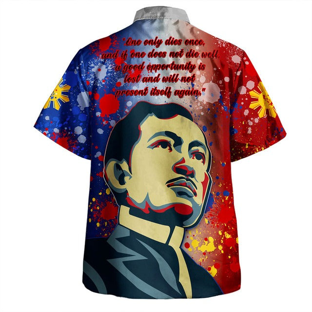 Philippines Filipinos Hawaiian Shirt Rizal Monument On Rizal Day Background Texture Brush Style