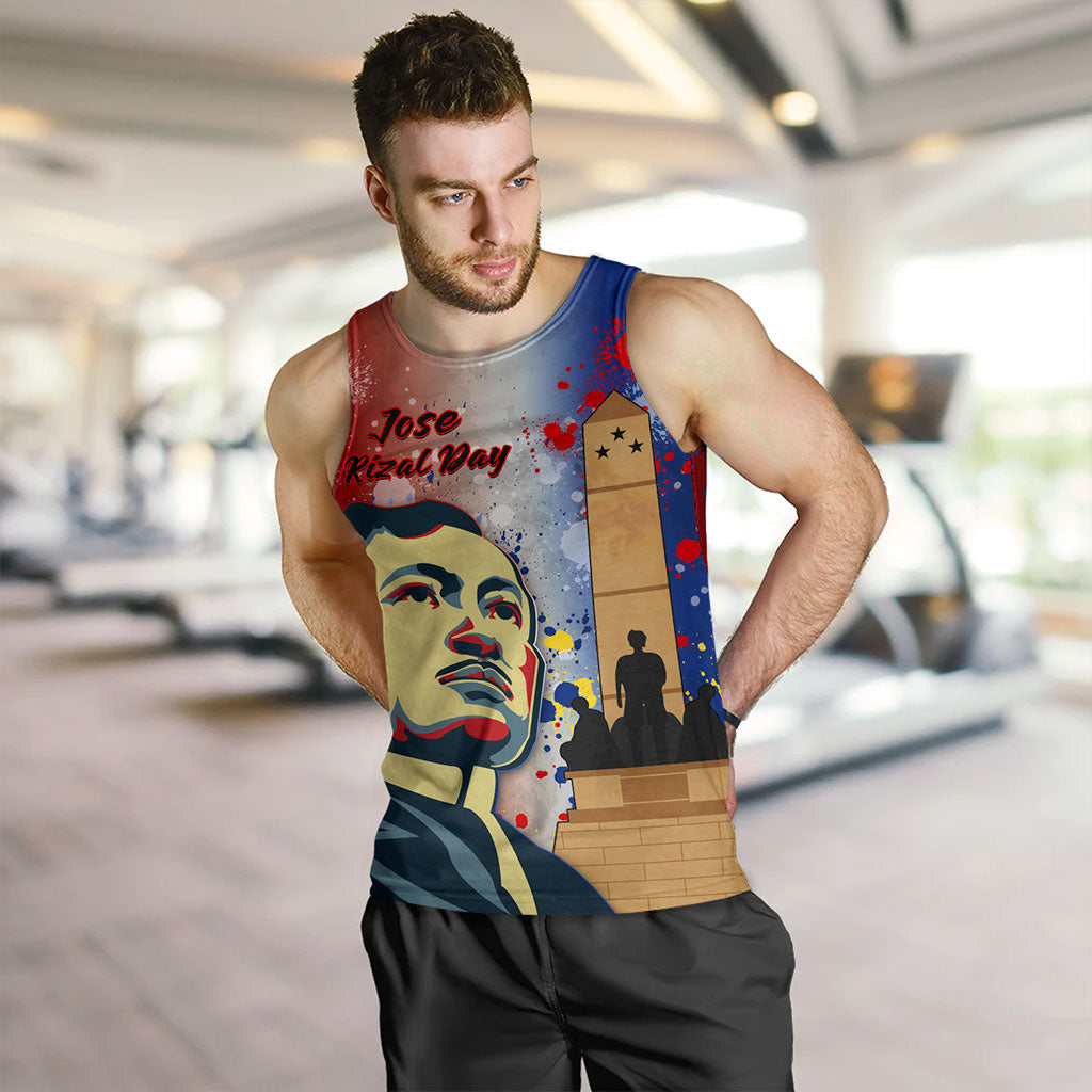 Philippines Filipinos Tank Top Rizal Monument On Rizal Day Background Texture Brush Style