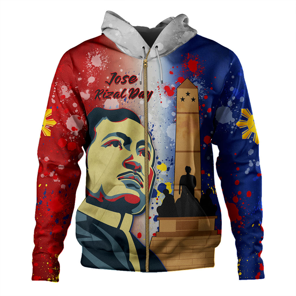 Philippines Filipinos Hoodie Rizal Monument On Rizal Day Background Texture Brush Style
