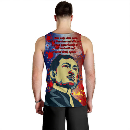 Philippines Filipinos Tank Top Rizal Monument On Rizal Day Background Texture Brush Style