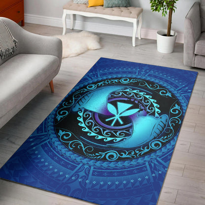Hawaii Area Rug Manta Ray Couple Polynesian Ocean Style