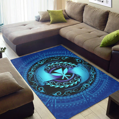 Hawaii Area Rug Manta Ray Couple Polynesian Ocean Style