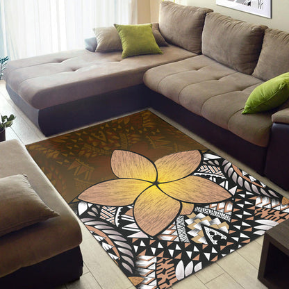 Hawaii Area Rug Hawaii Plumeria Polynesian Traditional Patterns Vintage Version