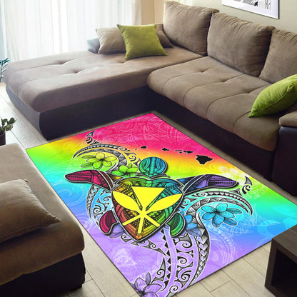 Hawaii Area Rug Hawaii Map And Turtle Tribal Patterns