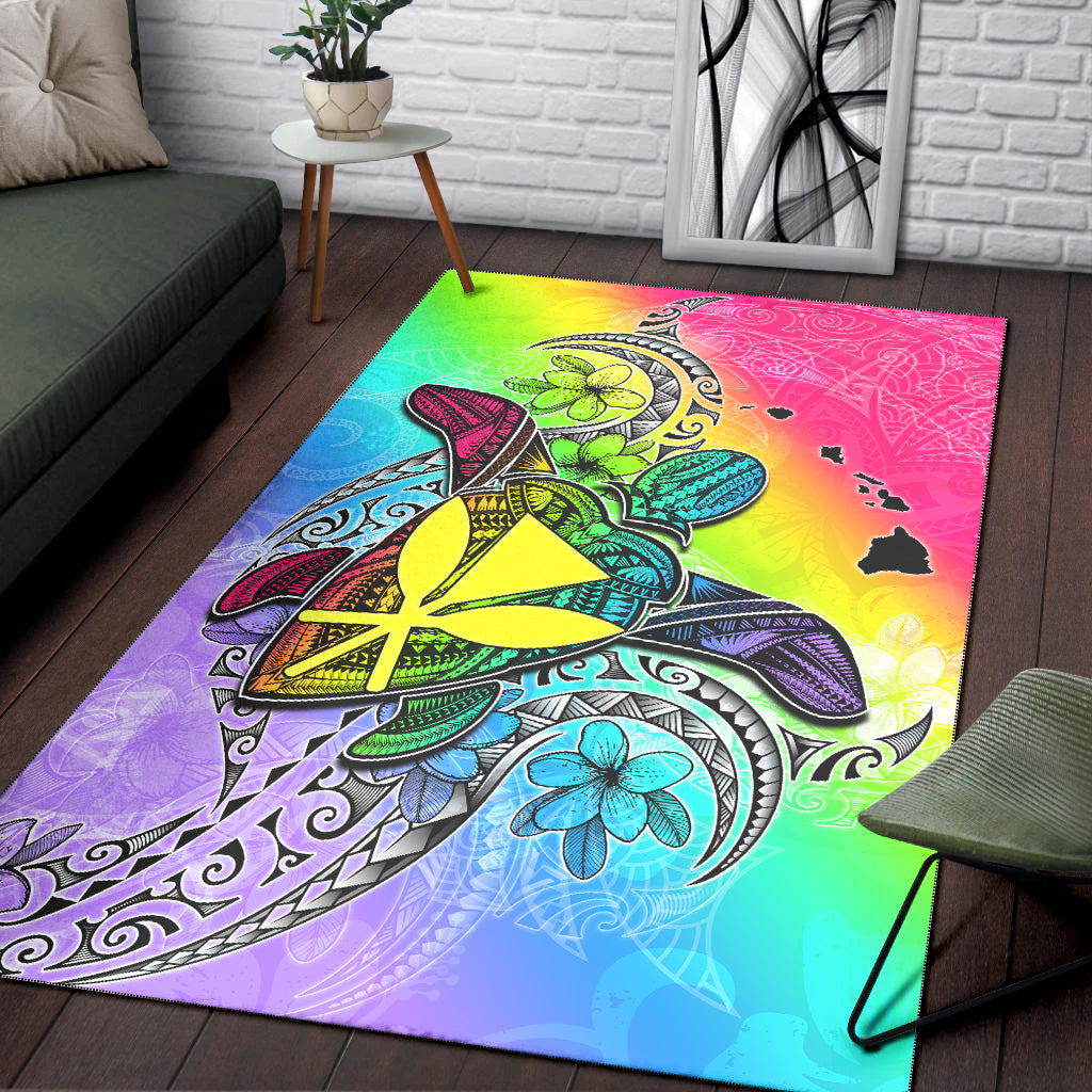 Hawaii Area Rug Hawaii Map And Turtle Tribal Patterns