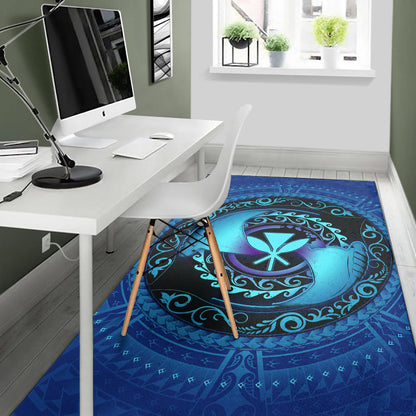 Hawaii Area Rug Manta Ray Couple Polynesian Ocean Style