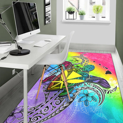 Hawaii Area Rug Hawaii Map And Turtle Tribal Patterns