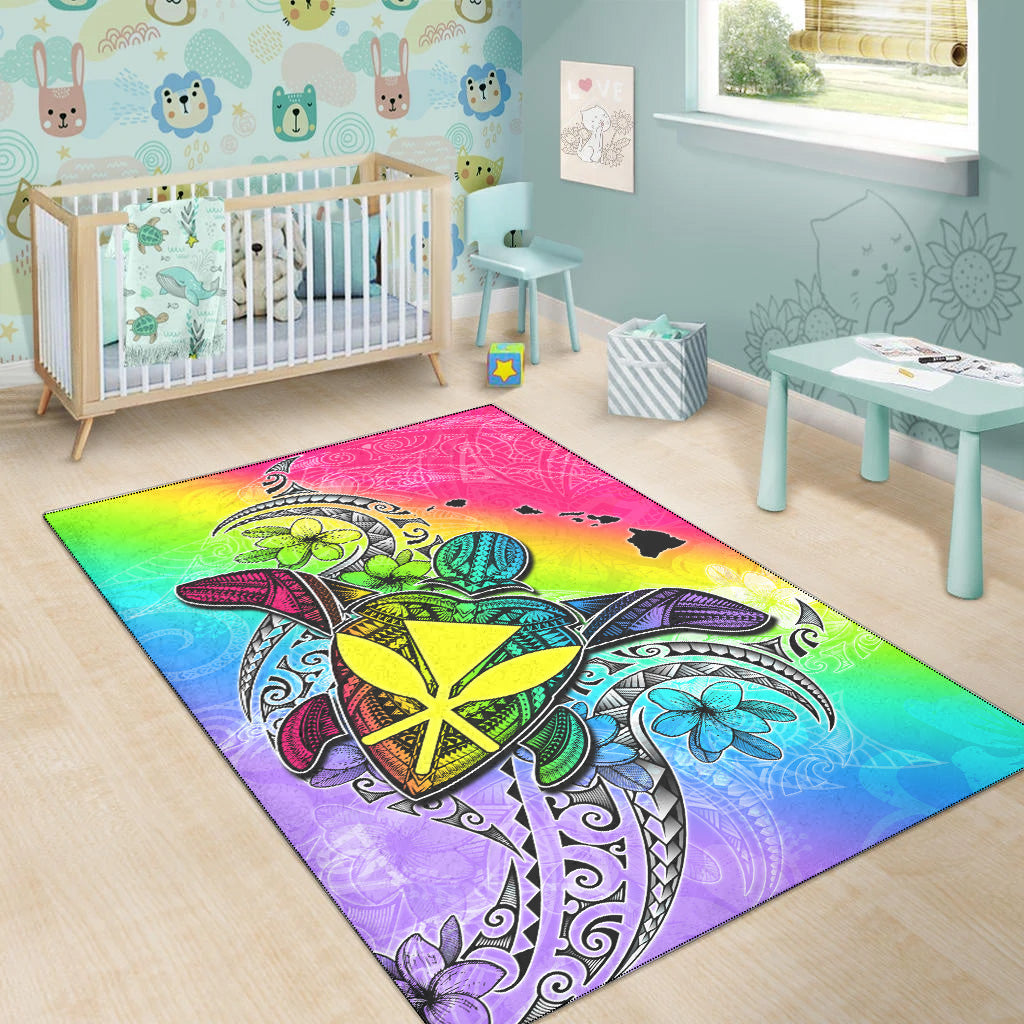 Hawaii Area Rug Hawaii Map And Turtle Tribal Patterns