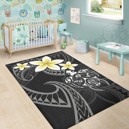 Hawaii Area Rug Hawaiian Turtle Honu Plumeria Tribal Tattoo