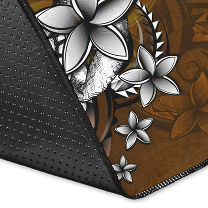 Hawaii Area Rug Sea Turtle With Plumeria Polynesian Patterns Retro Style