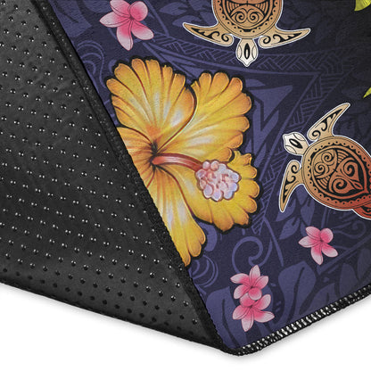 Hawaii Area Rug Polynesian Patterns Turtle Couple Hibiscus Plumeria Flowers