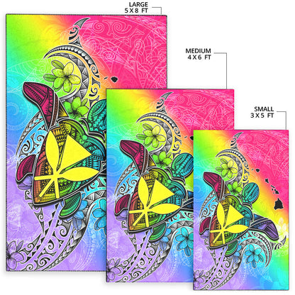 Hawaii Area Rug Hawaii Map And Turtle Tribal Patterns