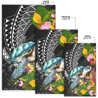Hawaii Area Rug Turtle Ocean Spiral Polynesian Patterns