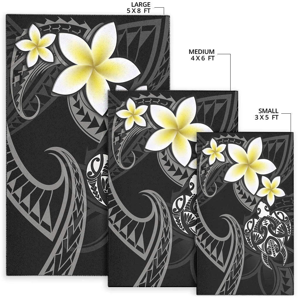 Hawaii Area Rug Hawaiian Turtle Honu Plumeria Tribal Tattoo