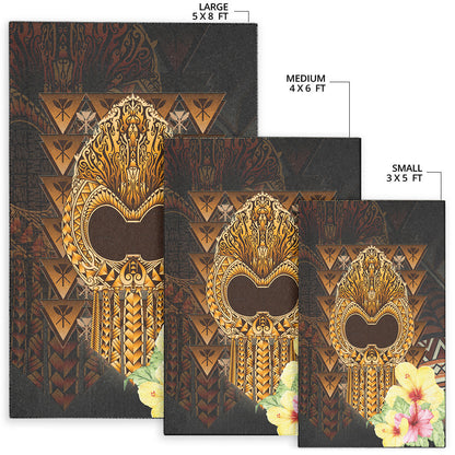 Hawaii Area Rug Ikaika Hawaiian With Hibiscus Flowers Retro Style