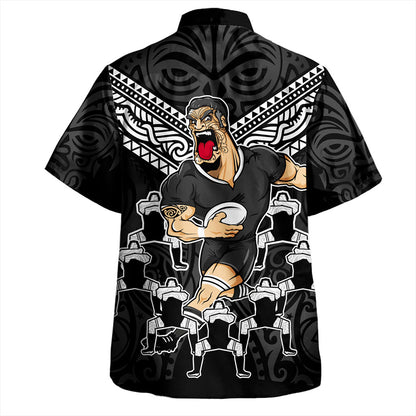New Zealand Hawaiian Shirt Rugby Maori Tribal Mascot Dringking Style