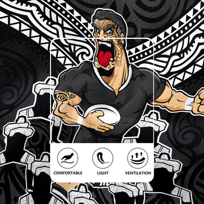 New Zealand Rugby Jersey Rugby Maori Tribal Mascot Dringking Style
