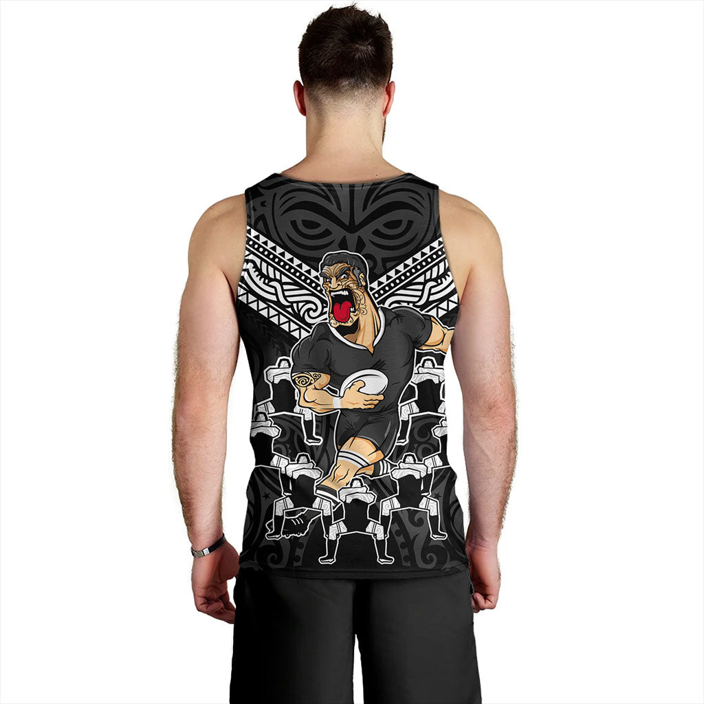 New Zealand Tank Top Rugby Maori Tribal Mascot Dringking Style