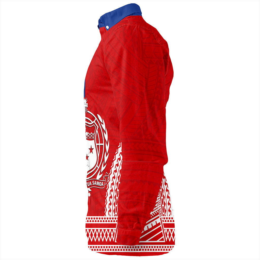 Samoa Long Sleeve Shirt Flag Tribal Tatau Pattern