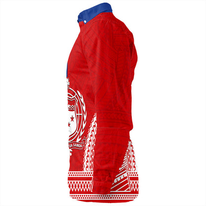 Samoa Long Sleeve Shirt Flag Tribal Tatau Pattern