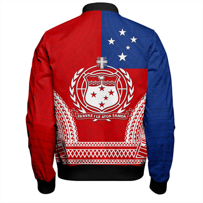 Samoa Bomber Jacket Flag Tribal Tatau Pattern