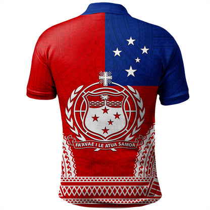 Samoa Polo Shirt Flag Tribal Tatau Pattern