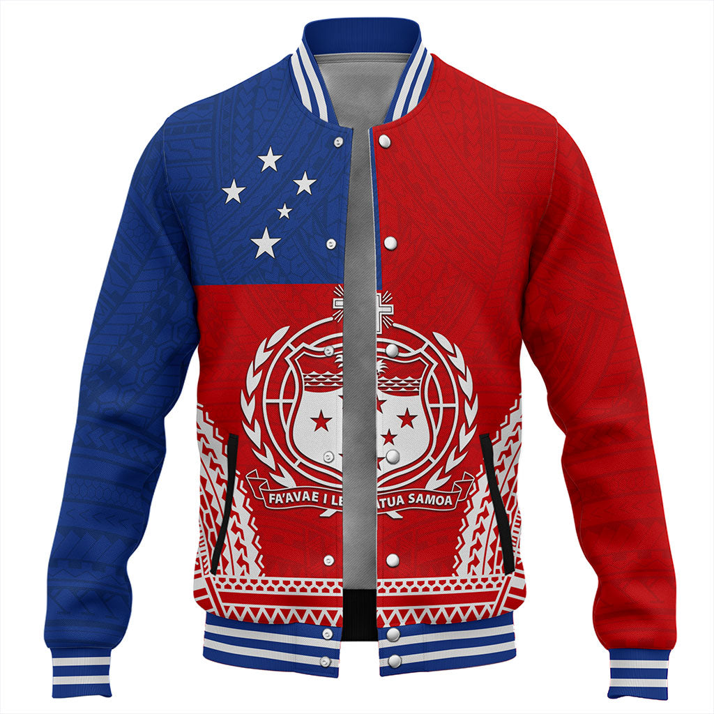 Samoa Baseball Jacket Flag Tribal Tatau Pattern