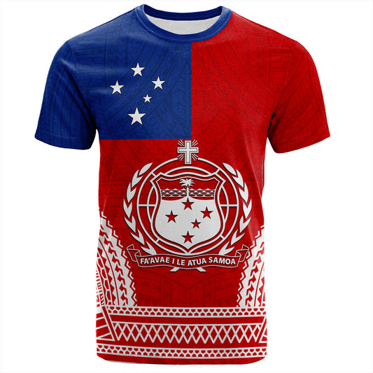 Samoa T-Shirt Flag Tribal Tatau Pattern