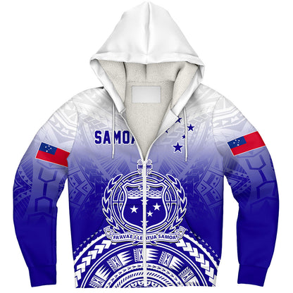 Samoa Sherpa Hoodie Polynesian Tribal Island Design