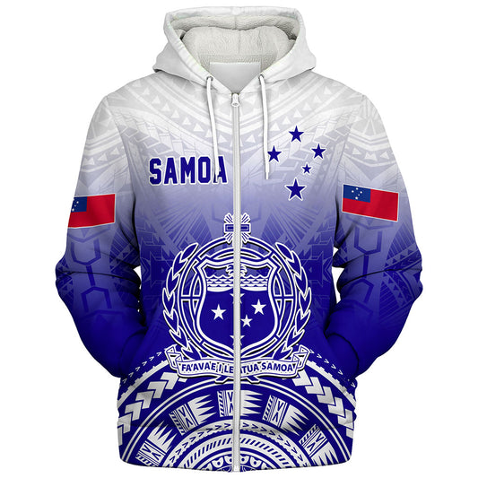 Samoa Sherpa Hoodie Polynesian Tribal Island Design