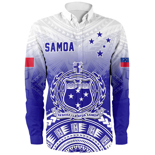 Samoa Long Sleeve Shirt Polynesian Tribal Island Design