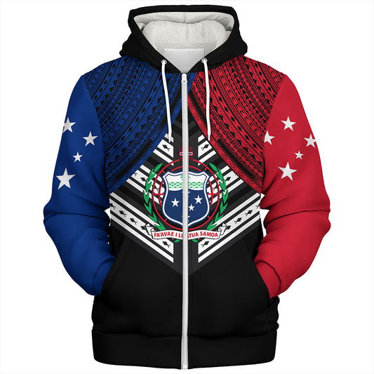 Samoa Sherpa Hoodie Tribal Pacific Design