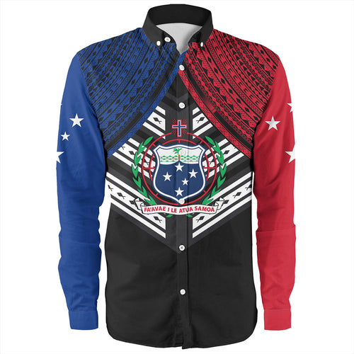 Samoa Long Sleeve Shirt Tribal Pacific Design