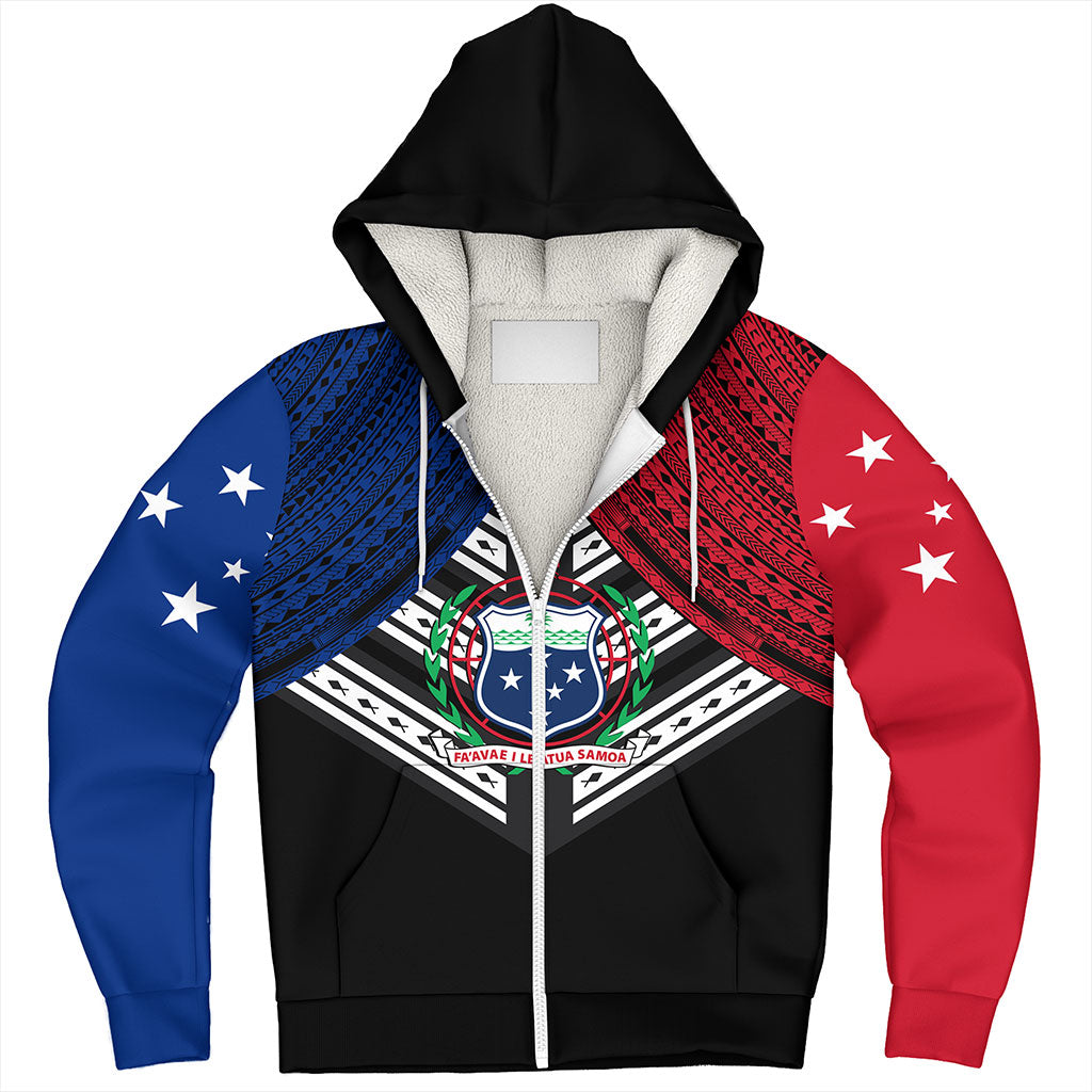 Samoa Sherpa Hoodie Tribal Pacific Design