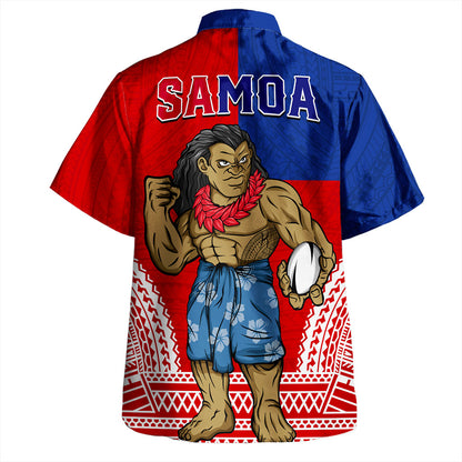 Samoa Hawaiian Shirt Rugby Flag Tribal Tatau Pattern