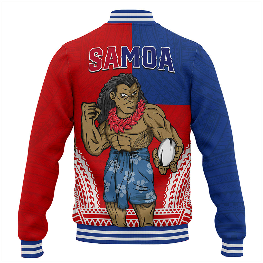 Samoa Baseball Jacket Rugby Flag Tribal Tatau Pattern
