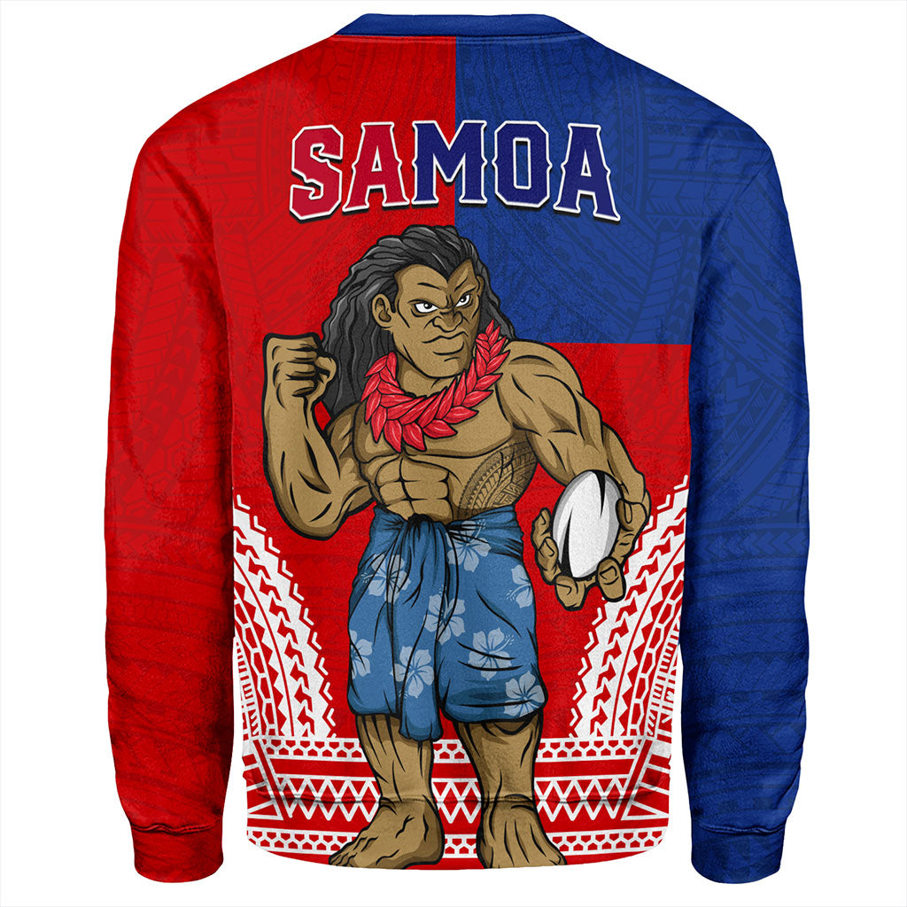 Samoa Sweatshirt Rugby Flag Tribal Tatau Pattern