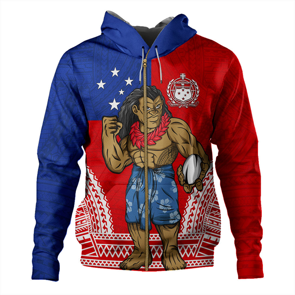 Samoa Hoodie Rugby Flag Tribal Tatau Pattern