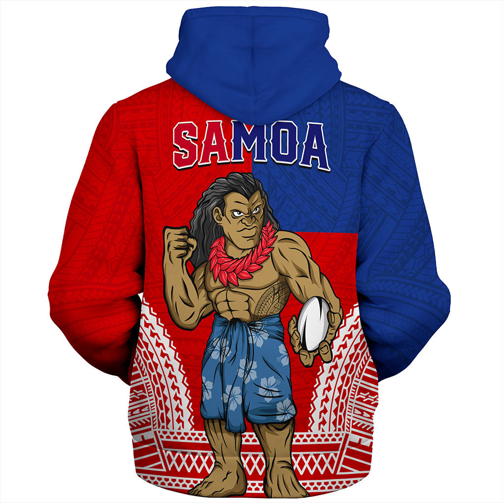 Samoa Sherpa Hoodie Rugby Flag Tribal Tatau Pattern