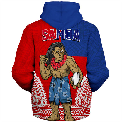 Samoa Sherpa Hoodie Rugby Flag Tribal Tatau Pattern