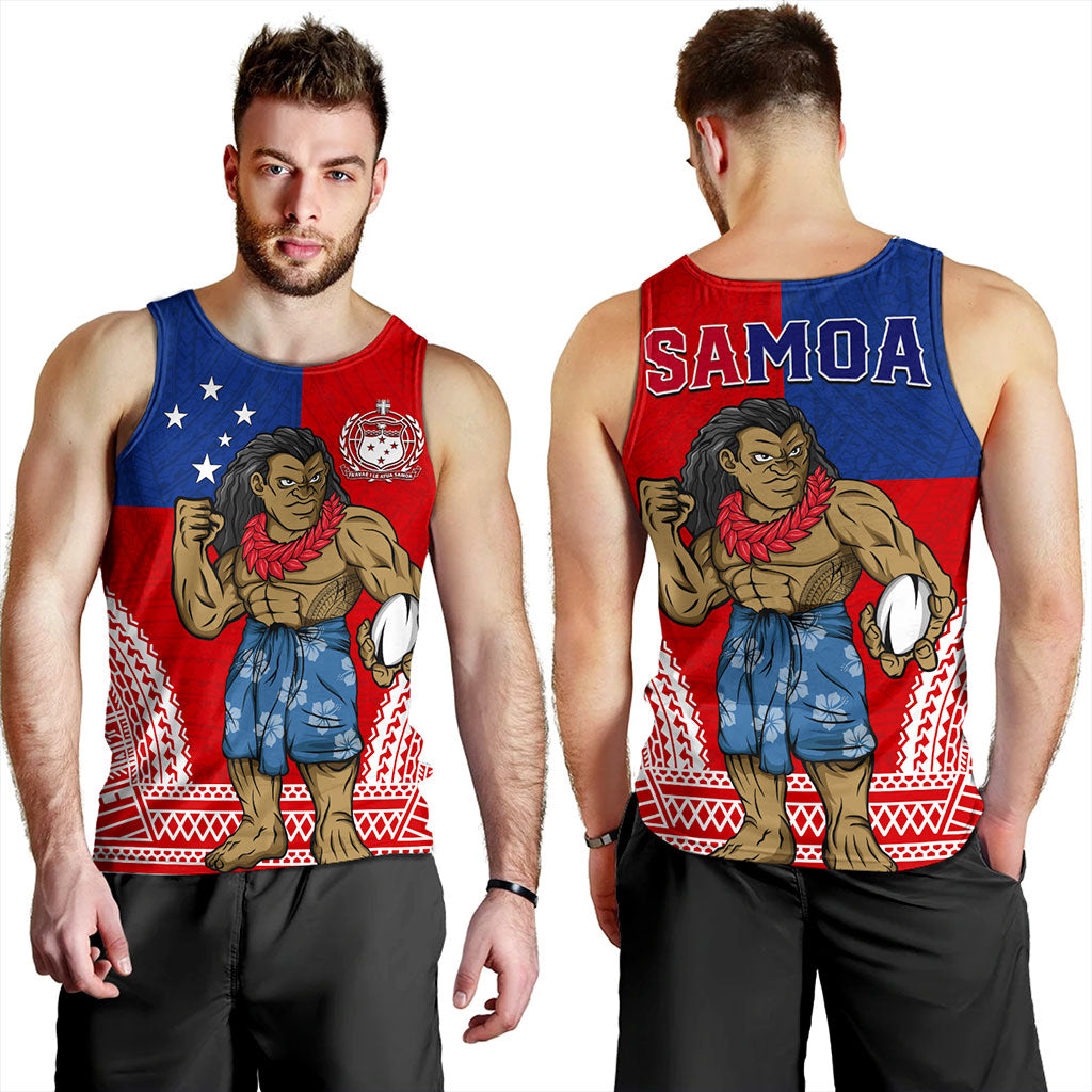 Samoa Tank Top Rugby Flag Tribal Tatau Pattern