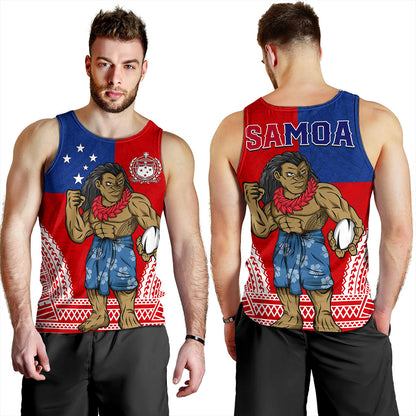 Samoa Tank Top Rugby Flag Tribal Tatau Pattern