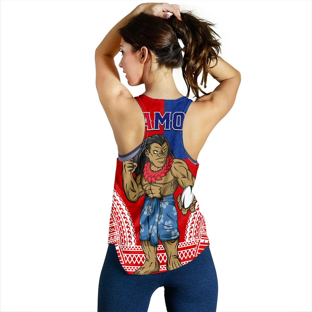 Samoa Women Tank Rugby Flag Tribal Tatau Pattern