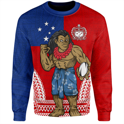 Samoa Sweatshirt Rugby Flag Tribal Tatau Pattern