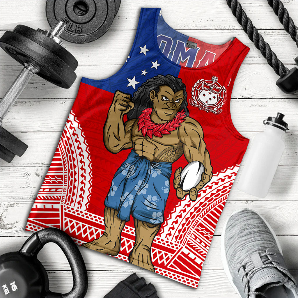 Samoa Tank Top Rugby Flag Tribal Tatau Pattern
